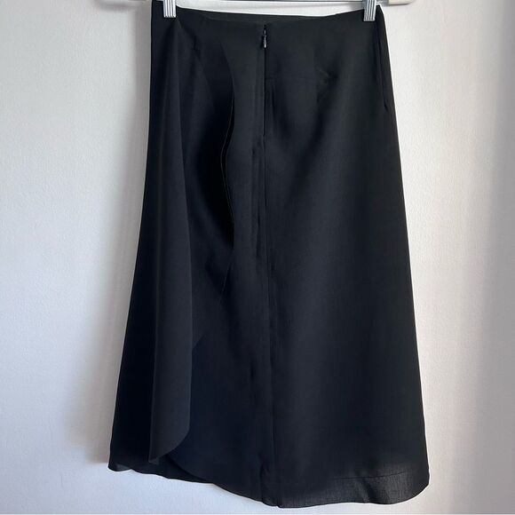 COS Mid-Length Overlapping Skirt in black - Picture 6 of 14